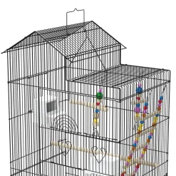 Vogelkäfig 47 x 36 x 100 cm schwarz