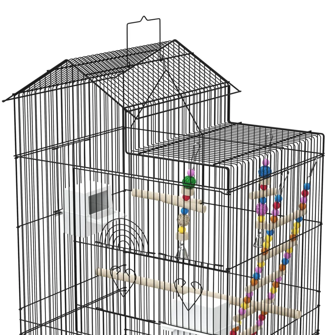 Vogelkäfig 47 x 36 x 100 cm schwarz
