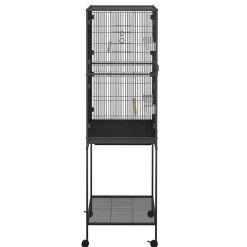 Vogelkäfig 79 x 46 x 159 cm schwarz