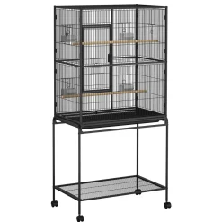 Vogelkäfig 79 x 46 x 159 cm schwarz