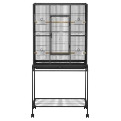 Vogelkäfig 79 x 46 x 159 cm schwarz
