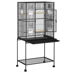 Vogelkäfig 79 x 46 x 159 cm schwarz