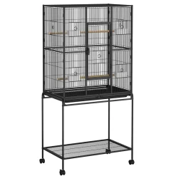 Vogelkäfig 79 x 46 x 159 cm schwarz