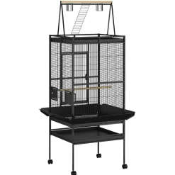 Vogelkäfig 81 x 77 x 174 cm schwarz