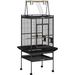 Vogelkäfig 81 x 77 x 174 cm schwarz