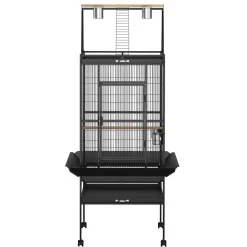 Vogelkäfig 81 x 77 x 174 cm schwarz