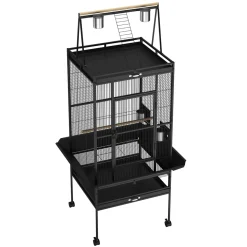 Vogelkäfig 81 x 77 x 174 cm schwarz