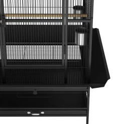 Vogelkäfig 81 x 77 x 174 cm schwarz