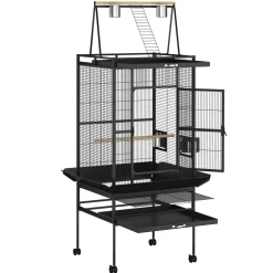 Vogelkäfig 81 x 77 x 174 cm schwarz