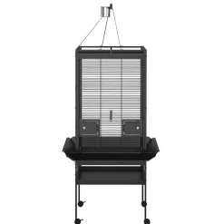 Vogelkäfig 81 x 77 x 174 cm schwarz