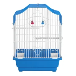 Vogelkäfig 28 x 21 x 38 cm weiss/blau