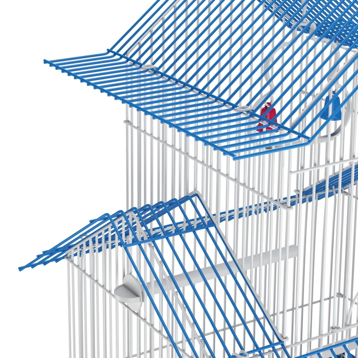 Vogelkäfig 30 x 23 x 45 cm weiss/blau