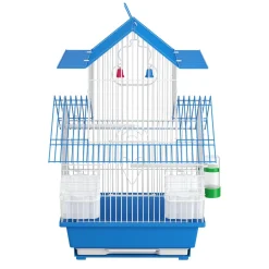 Vogelkäfig 30 x 23 x 45 cm weiss/blau