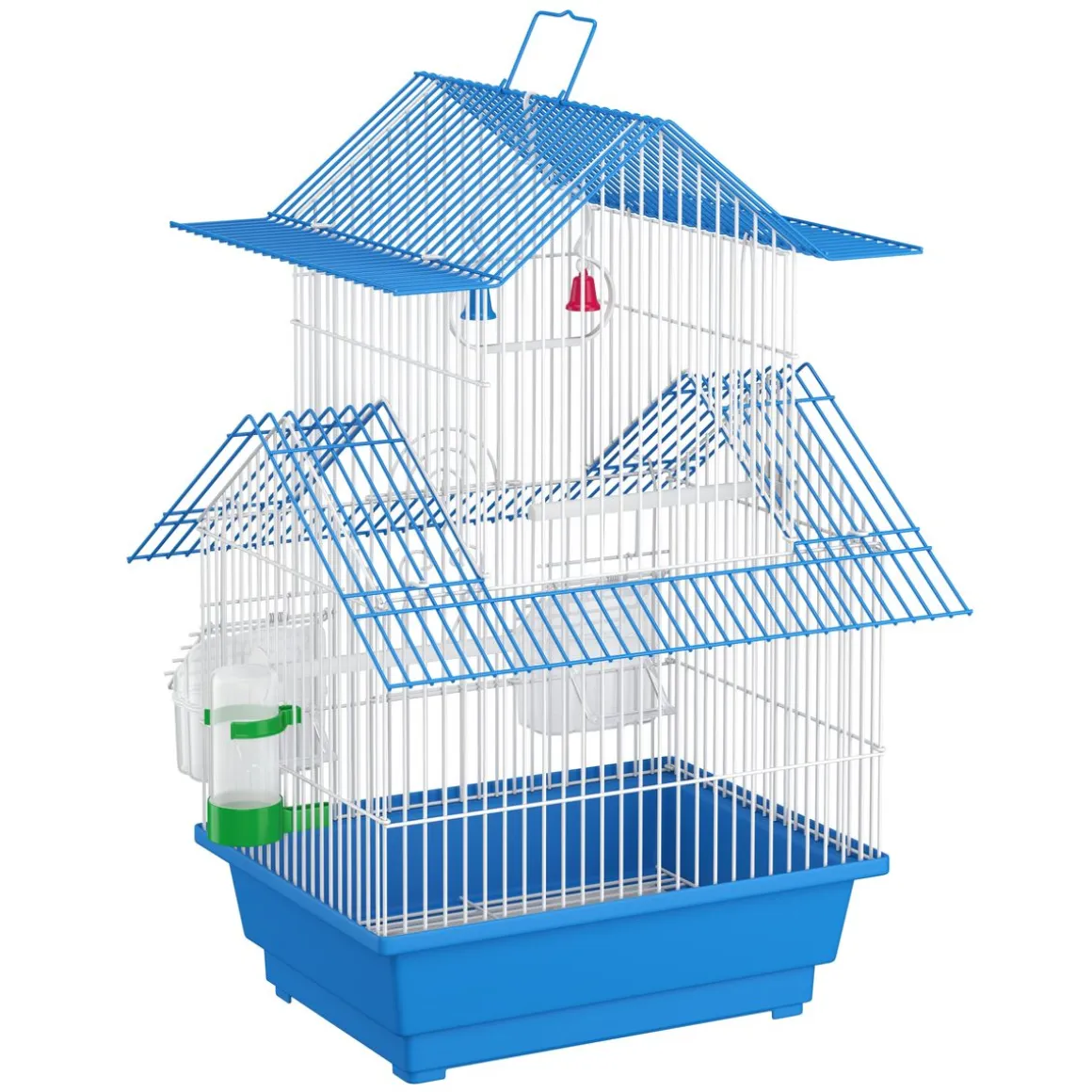 Vogelkäfig 30 x 23 x 45 cm weiss/blau