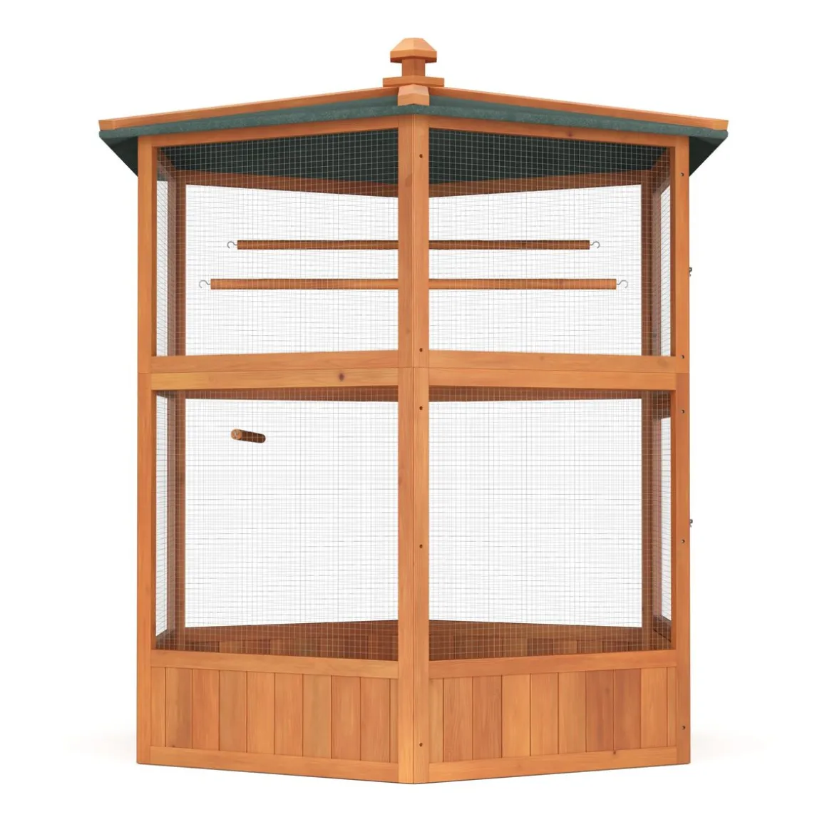 Vogelvoliere Holz 150 x 160 cm 6-eckig