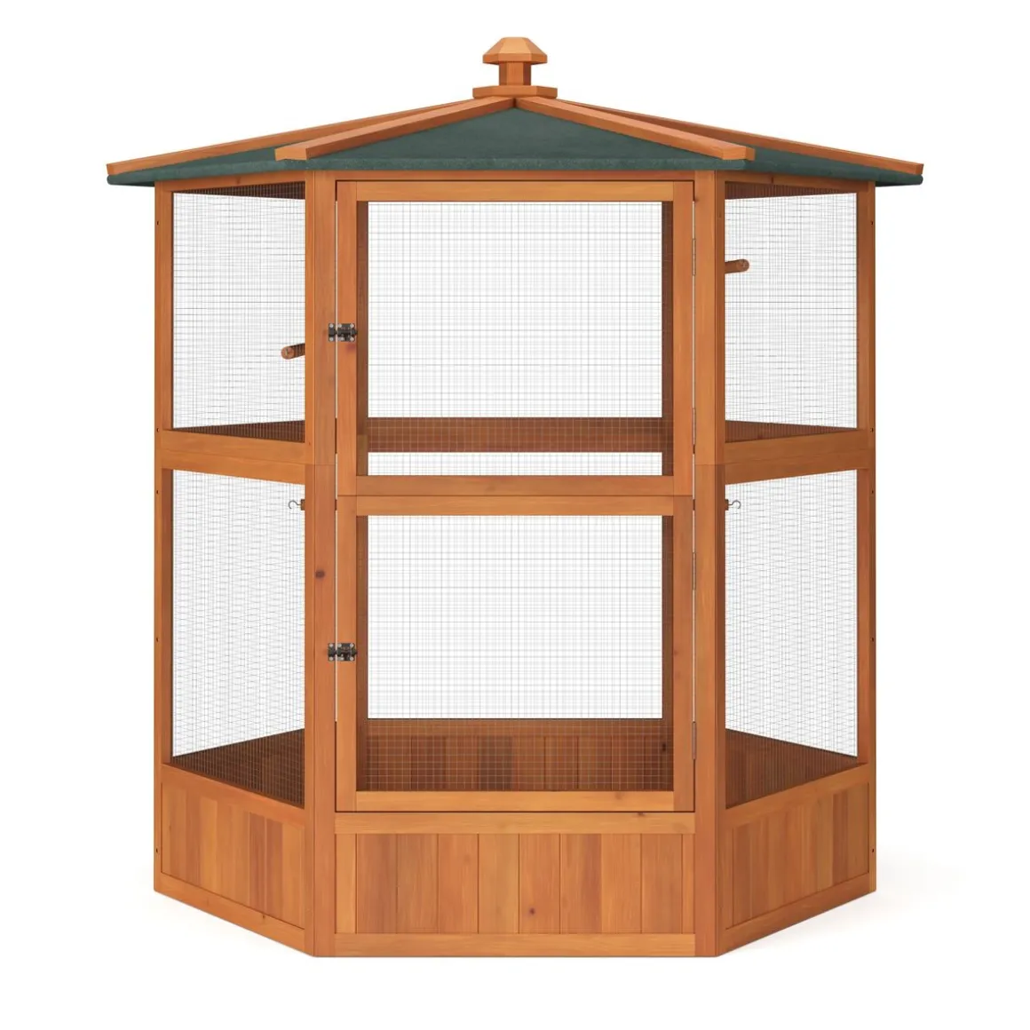 Vogelvoliere Holz 150 x 160 cm 6-eckig