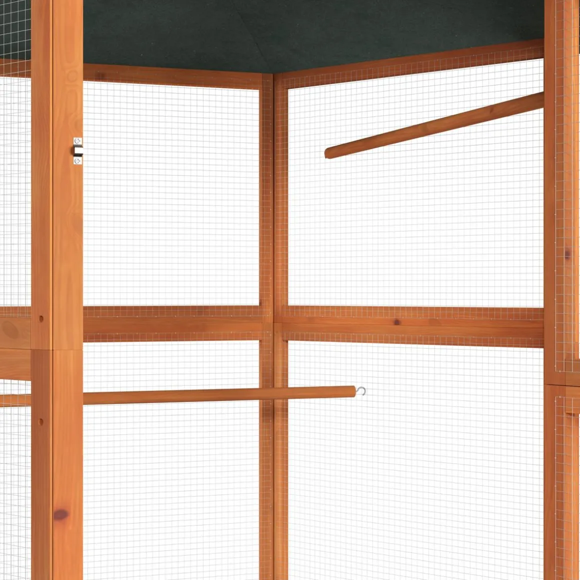Vogelvoliere Holz 150 x 160 cm 6-eckig