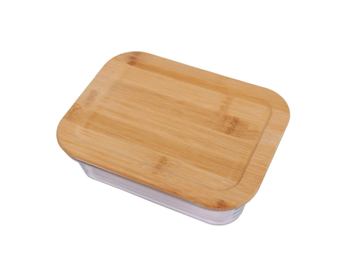 Vorratsbehälter Set Glas 4-teilig mit Bambusdeckel