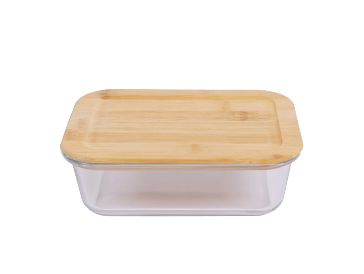 Vorratsbehälter Set Glas 4-teilig mit Bambusdeckel
