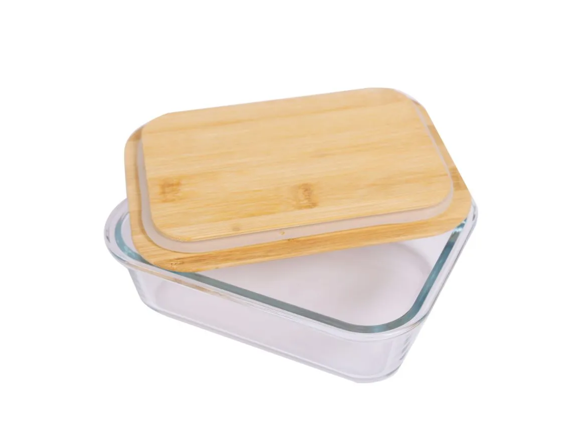 Vorratsbehälter Set Glas 4-teilig mit Bambusdeckel