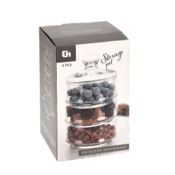 Vorratsbehälter Set Glas 13 x 22 cm 4-teilig