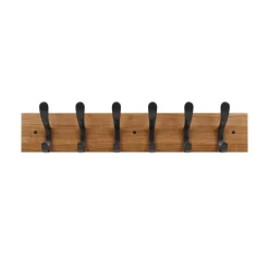 Wandgarderobe Holz BERGAMO mit 6 Haken 44 x 8 cm