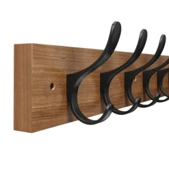 Wandgarderobe Holz BERGAMO mit 6 Haken 44 x 8 cm
