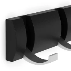 Wandgarderobe mit 8 Haken schwarz