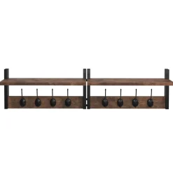 Wandgarderobe Vintage BONITA mit 4 Haken 40 x 20 cm 2er Set