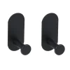 Wandhaken 5 x 6 cm 2er Set schwarz