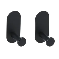 Wandhaken 5 x 6 cm 2er Set schwarz