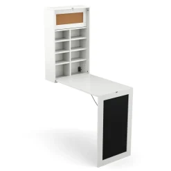 Wandklapptisch GRETA 95 x 50 x 156 cm weiss/schwarz