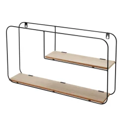 Wandregal Eisen 52 x 10 x 29 cm schwarz/braun