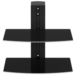 Wandregal für Multimedia Glas 38 x 28 x 40 cm schwarz
