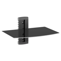 Wandregal für Multimedia Glas 38 x 28 x 22 cm schwarz