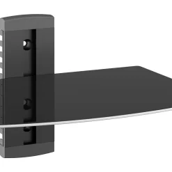 Wandregal für Multimedia Glas 38 x 28 x 22 cm schwarz