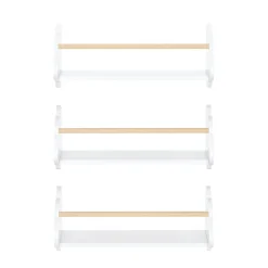 Wandregal Kinderzimmer DREAMYCLOUD 3er Set weiss/natur