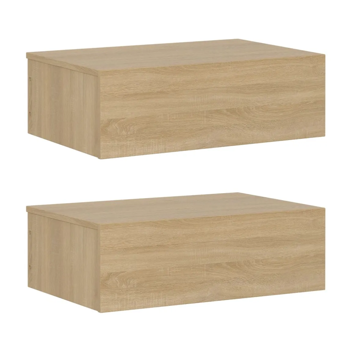 Wandregal mit Schublade OTIS 2er Set hellbraun