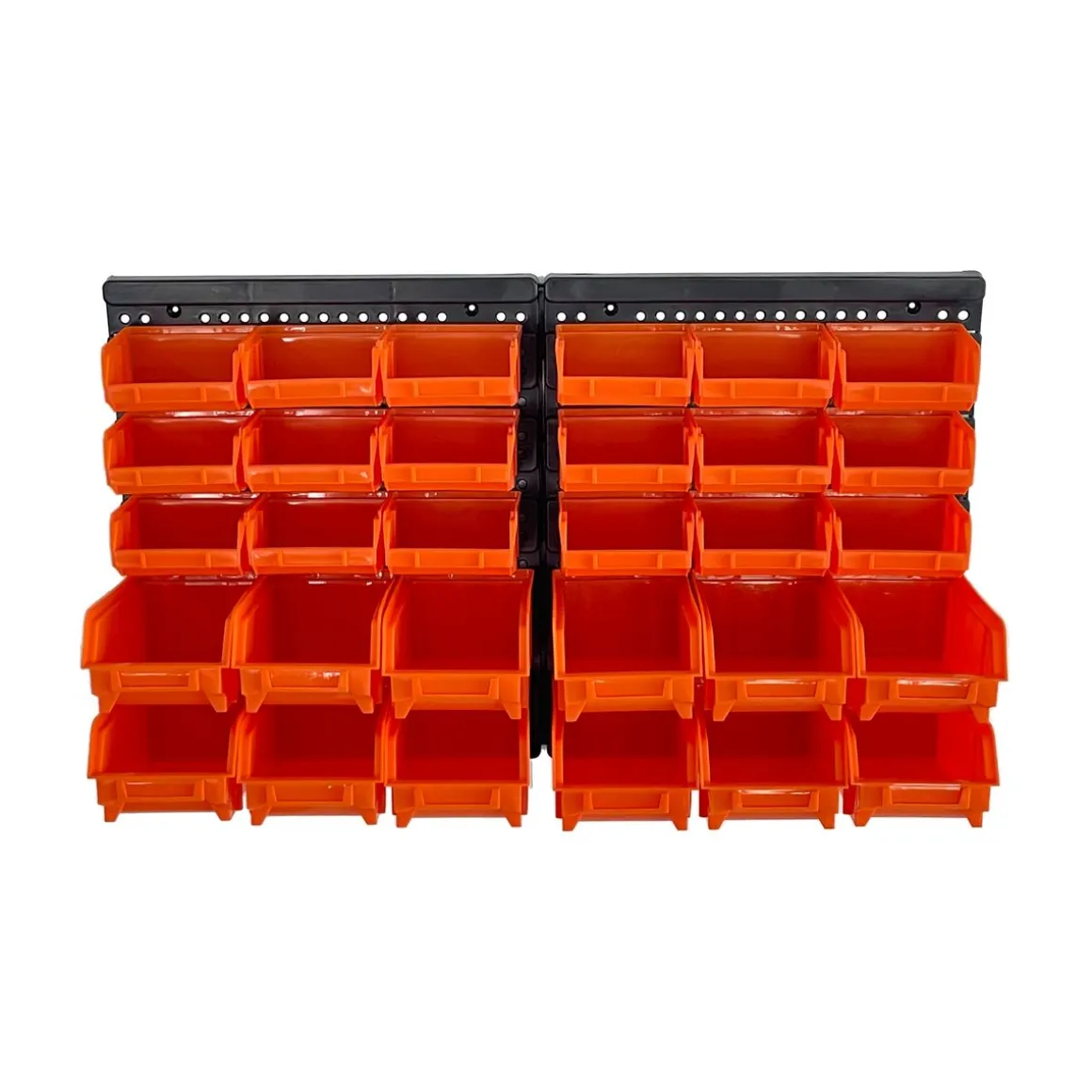 Wandregal mit Stapelboxen 30-teilig