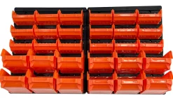 Wandregal mit Stapelboxen 30-teilig
