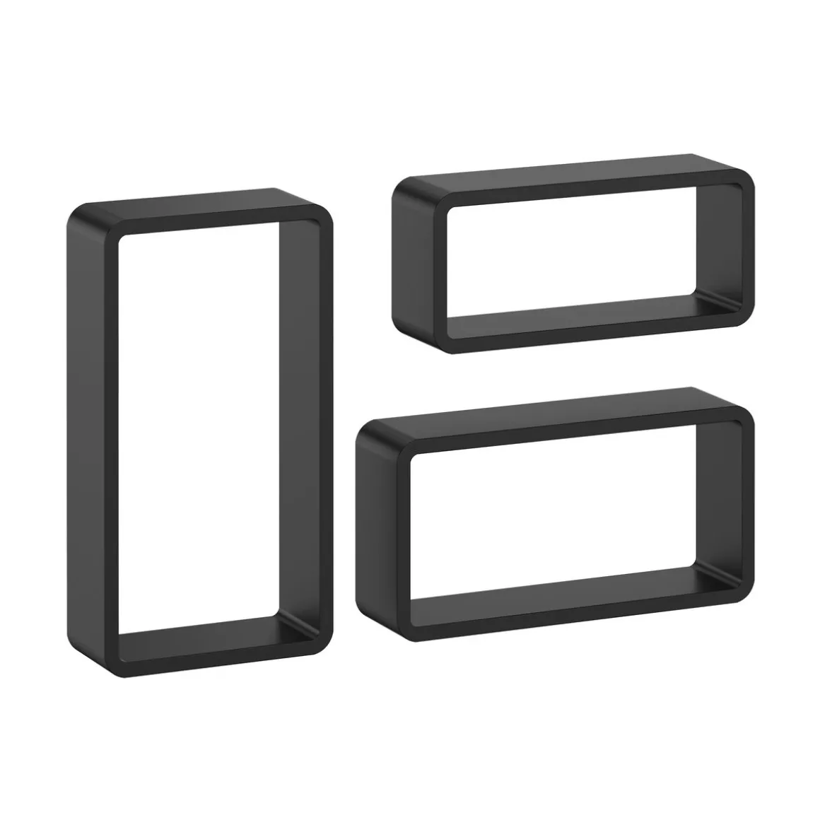 Wandregal NOVA 3er Set schwarz
