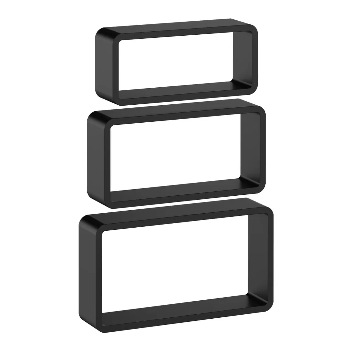 Wandregal NOVA 3er Set schwarz