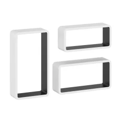 Wandregal NOVA 3er Set weiss/schwarz