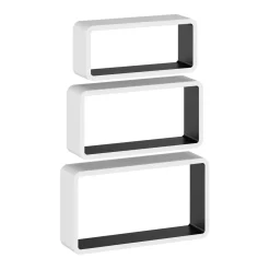Wandregal NOVA 3er Set weiss/schwarz