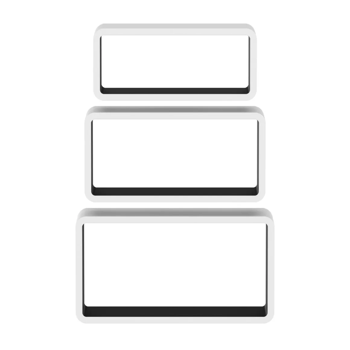 Wandregal NOVA 3er Set weiss/schwarz