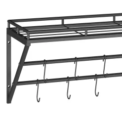 Wandregal Topfregal Eisen 60 x 25 x 29 cm schwarz