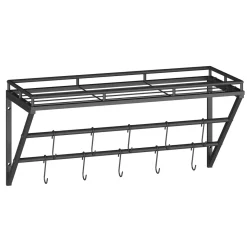 Wandregal Topfregal Eisen 60 x 25 x 29 cm schwarz
