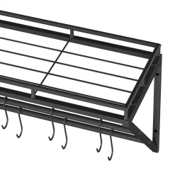 Wandregal Topfregal Eisen 60 x 25 x 29 cm schwarz