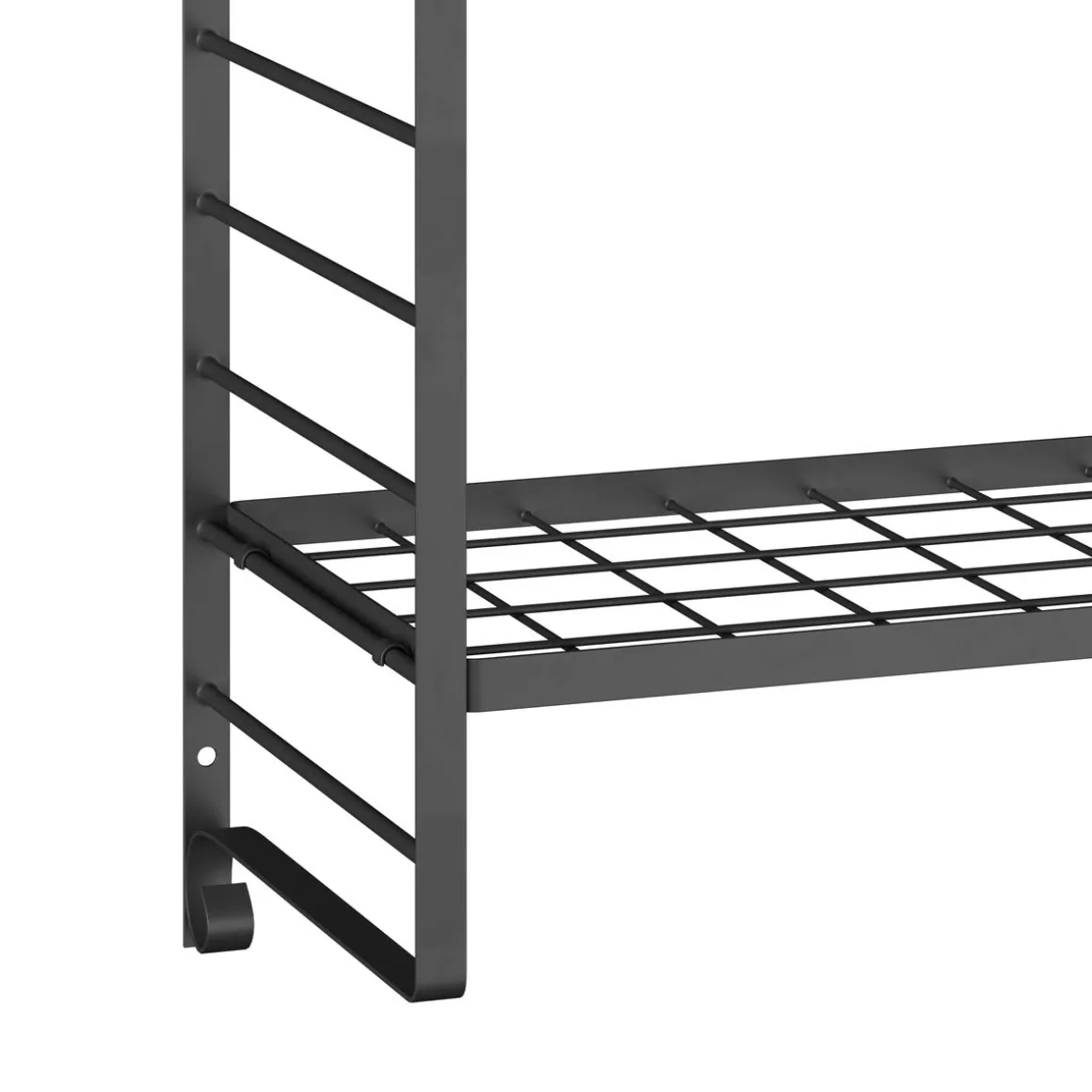Wandregal Topfregal Eisen 76 x 30 x 62 cm schwarz
