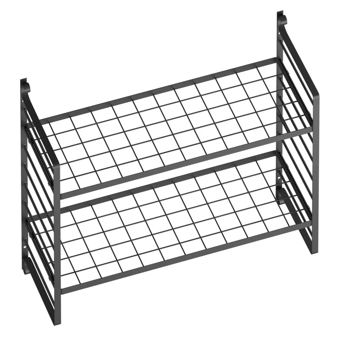Wandregal Topfregal Eisen 76 x 30 x 62 cm schwarz